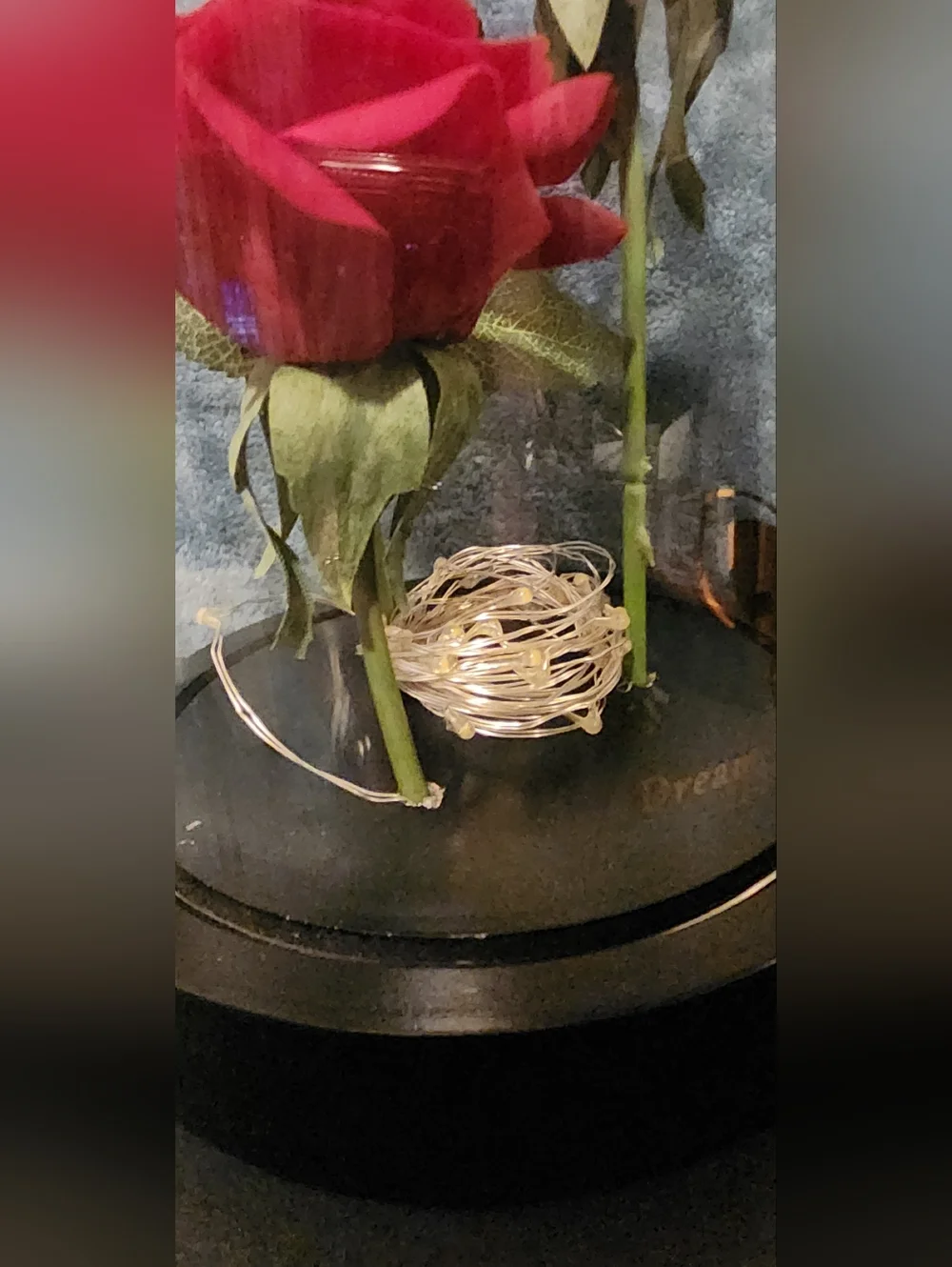 Red Rose Dome Floral Accent - Elegant Home Décor
